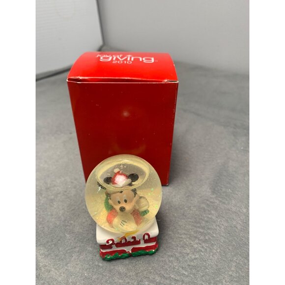 Disney Mickey Mouse Snow Globe 2010 Joy Of Giving Exclusive Christmas Decoration - Picture 6 of 9